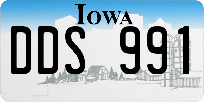 IA license plate DDS991
