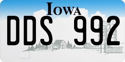 IA license plate DDS992