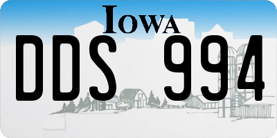 IA license plate DDS994