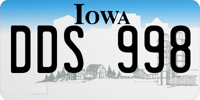 IA license plate DDS998