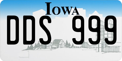 IA license plate DDS999