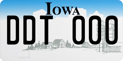 IA license plate DDT000