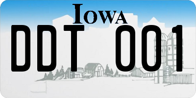 IA license plate DDT001