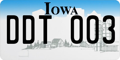 IA license plate DDT003