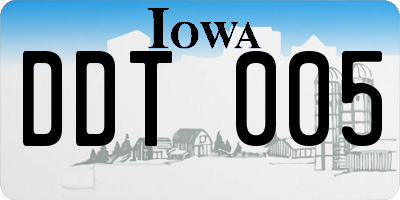 IA license plate DDT005