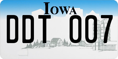 IA license plate DDT007