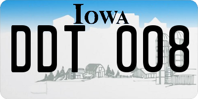 IA license plate DDT008