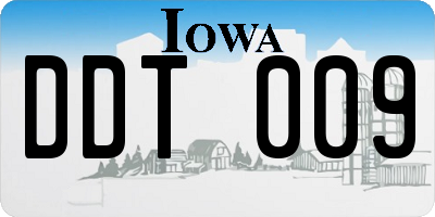 IA license plate DDT009