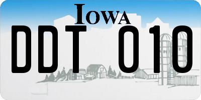 IA license plate DDT010