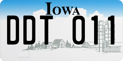 IA license plate DDT011