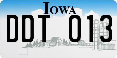 IA license plate DDT013