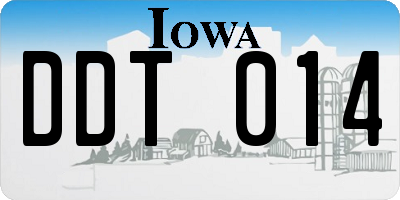 IA license plate DDT014