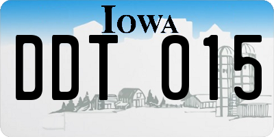 IA license plate DDT015