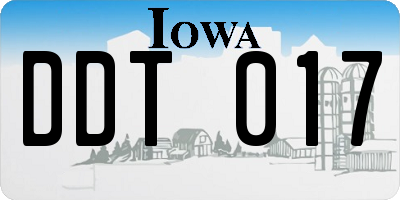 IA license plate DDT017