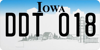 IA license plate DDT018