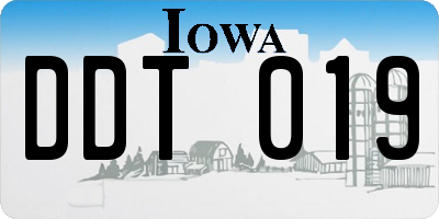 IA license plate DDT019
