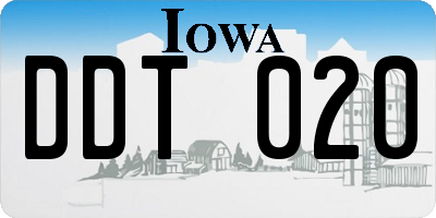 IA license plate DDT020