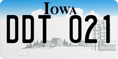 IA license plate DDT021