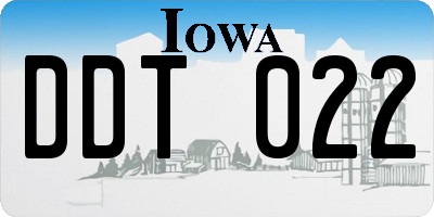 IA license plate DDT022