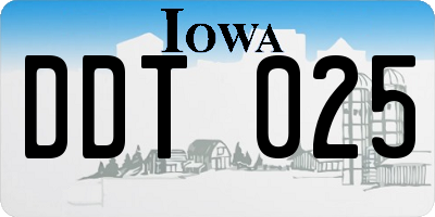 IA license plate DDT025