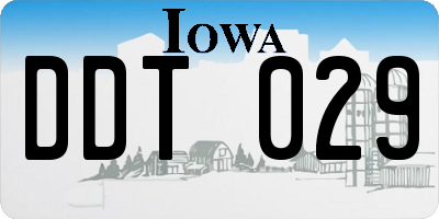 IA license plate DDT029