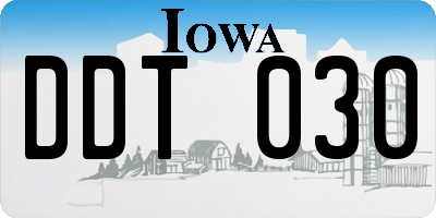 IA license plate DDT030