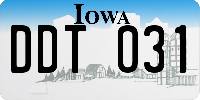 IA license plate DDT031