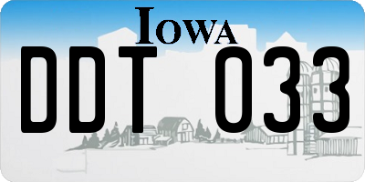 IA license plate DDT033