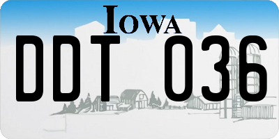IA license plate DDT036