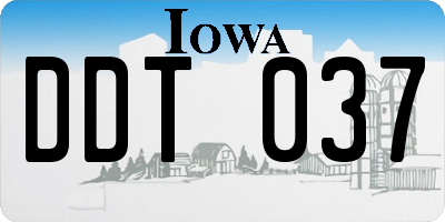 IA license plate DDT037