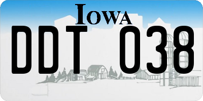 IA license plate DDT038