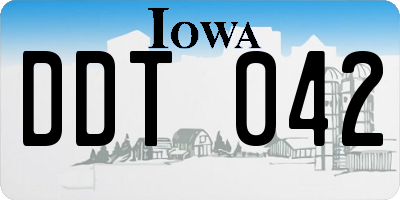 IA license plate DDT042