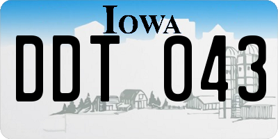 IA license plate DDT043