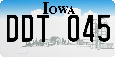 IA license plate DDT045