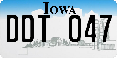 IA license plate DDT047