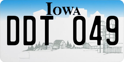 IA license plate DDT049