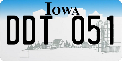 IA license plate DDT051