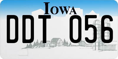 IA license plate DDT056