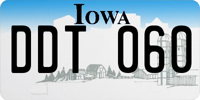 IA license plate DDT060