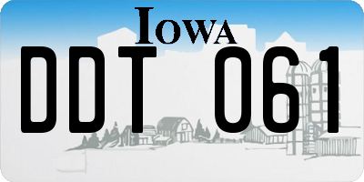 IA license plate DDT061