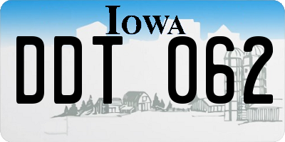 IA license plate DDT062
