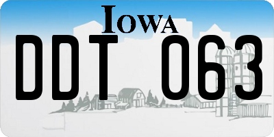 IA license plate DDT063