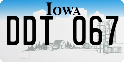 IA license plate DDT067