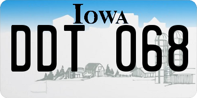 IA license plate DDT068