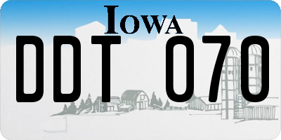 IA license plate DDT070