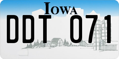 IA license plate DDT071