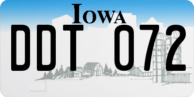 IA license plate DDT072