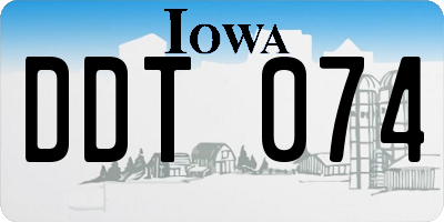 IA license plate DDT074