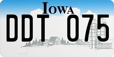IA license plate DDT075