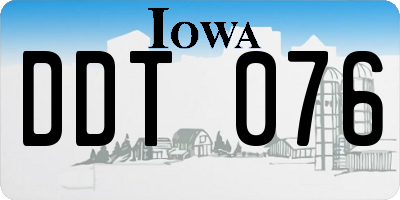IA license plate DDT076